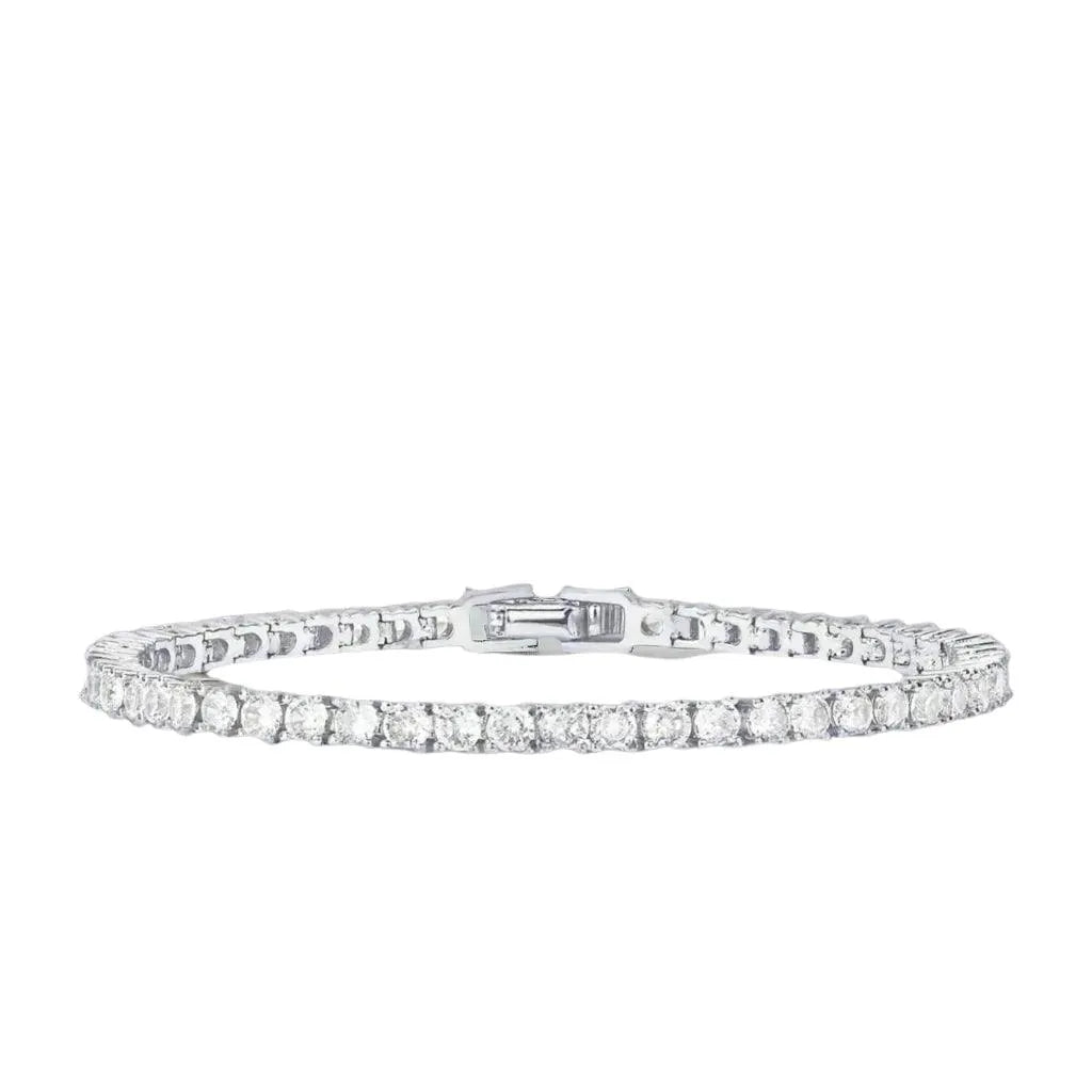 18K White Gold LAB GROWN Classic Diamond Tennis Bracelet 4 Prong Ultra Premium Collection (E-F Color, VS Clarity) - Adorn By You - Timeless Elegance