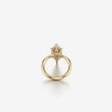 Back View of 2 Carat 6 Prong Marquise Solitaire Engagement Ring with Hidden Halo available in Yellow Gold, White Gold , Rose Gold Metal | Adorn By You