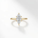 Top view of 6 Prong Marquise Solitaire Engagement Ring with Hidden Halo available in Yellow Gold, White Gold , Rose Gold Metal | Adorn By You