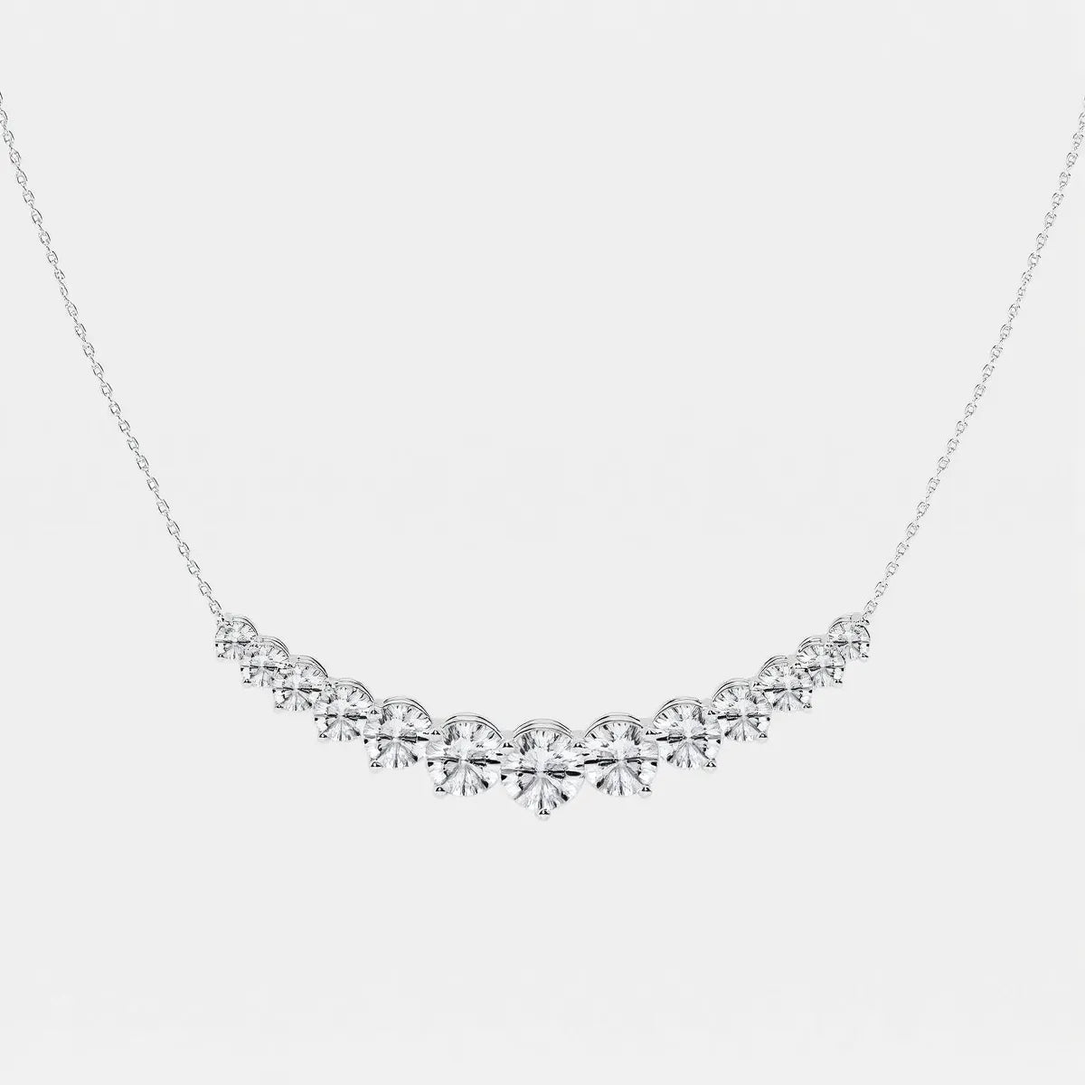 5 Carat total weight Round Lab Grown Diamond Thirteen Diamond Demi Eternity Fashion Necklace in 14K / 18K white gold | Adorn By You