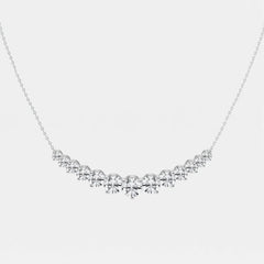 5 Carat total weight Round Lab Grown Diamond Thirteen Diamond Demi Eternity Fashion Necklace in 14K / 18K white gold | Adorn By You
