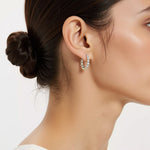 Exquisite Diamond Hoop Earrings - 18K White Gold | Adorn By You