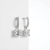 3 carat Asscher Solitaire Drop Earrings