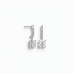 Asscher Solitaire Drop Diamond Earrings