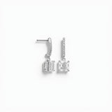 Asscher Solitaire Drop Diamond Earrings