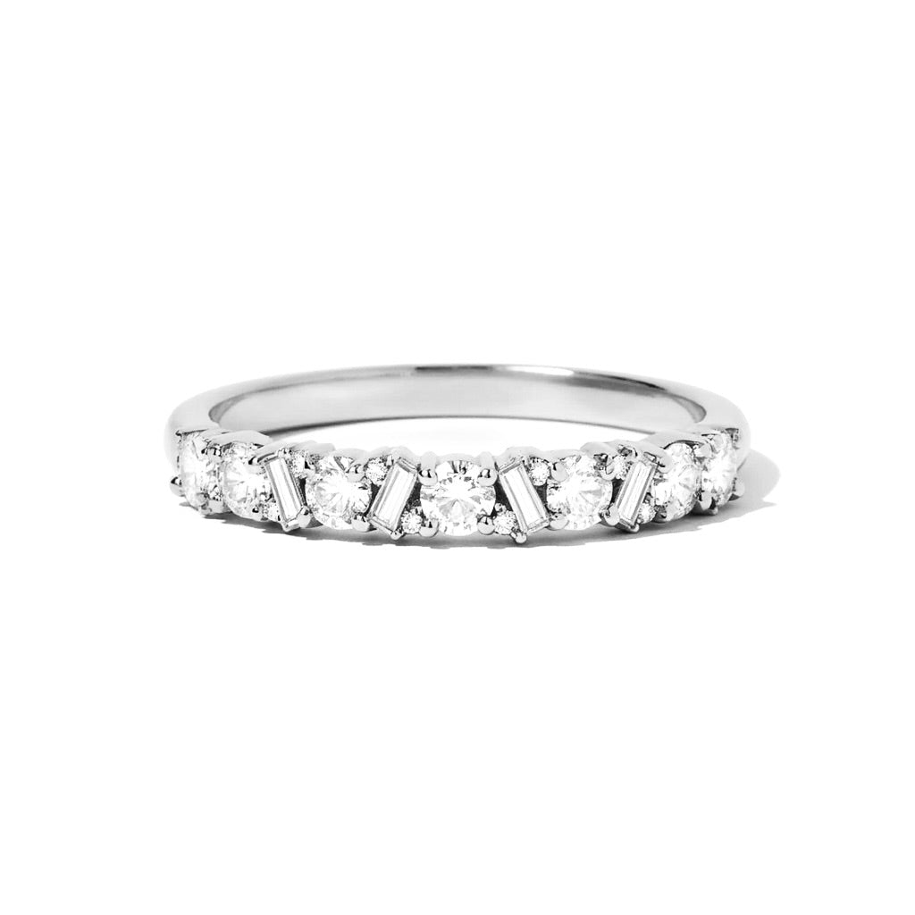Diamond Mosaic Confetti Band |White Gold or Platinum  | Adorn By You