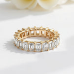 Emerald Cut Eternity Band | Yellow Gold Full Diamond Coverage | Adorn By You