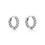 Exquisite Diamond Hoop Earrings - 18K White Gold | Adorn By You