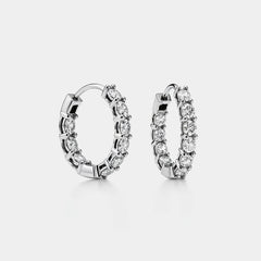 Exquisite Diamond Hoop Earrings - Platinum | Adorn By You