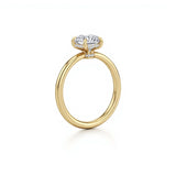 Side Look of four Prong Radiant Solitaire Engagement Ring with Hidden Halo for engagement  / proposal Occasion  | Adorn By You