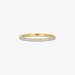 Front View Pave Diamond Eternity Ring Yellow Gold | Adorn By You