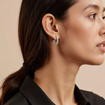 Exquisite Diamond Hoop Earrings - Platinum | Adorn By You