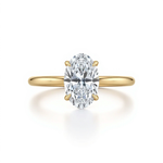 Elegant oval diamond solitaire ring with available in yellow gold or white gold or rose gold or platinum band and also available in 2 to 5 carat options | Adorn By You