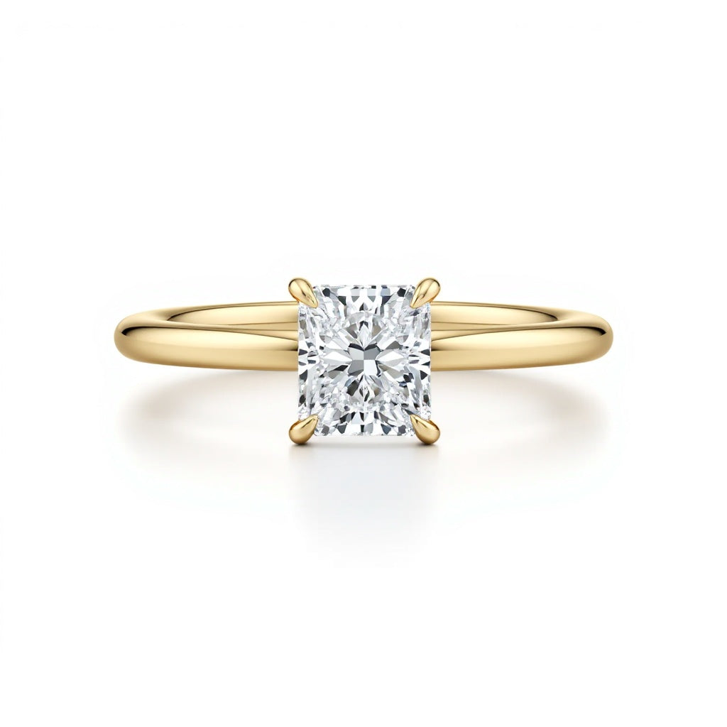 Front View of Radiant Solitaire Engagement Ring | Adorn By You