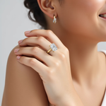 Model wearing Radiant Solitaire Engagement Ring | Adorn By You