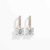 Rose Gold Asscher Solitaire Drop Earrings