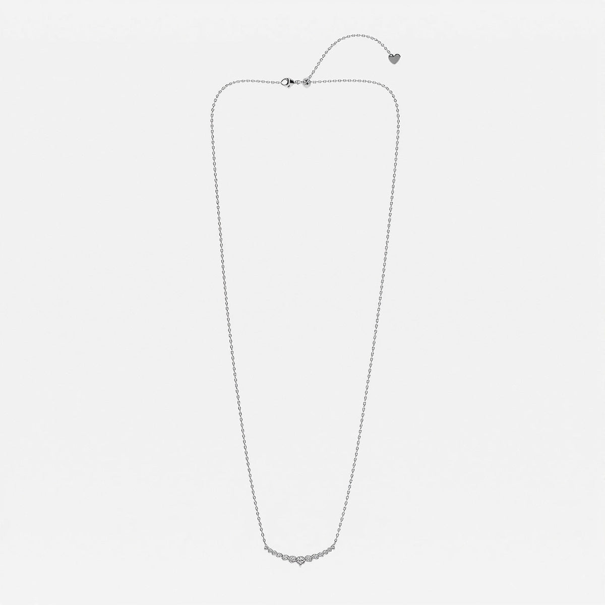 5 Carat total weight Round Lab Grown Diamond Thirteen Diamond Demi Eternity Fashion Necklace in 14K / 18K white gold which is of 18 inches in length | Adorn By You