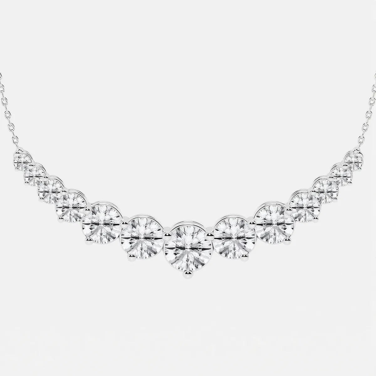 5 Carat total weight Round Lab Grown Diamond Thirteen Stone Demi Eternity Fashion Necklace | Adorn By You