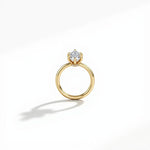 Side View of 2 Carat 6 Prong Marquise Solitaire Engagement Ring with Hidden Halo available in Yellow Gold, White Gold , Rose Gold Metal | Adorn By You