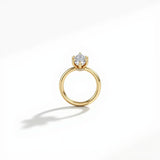 Side View of 2 Carat 6 Prong Marquise Solitaire Engagement Ring with Hidden Halo available in Yellow Gold, White Gold , Rose Gold Metal | Adorn By You