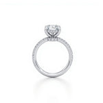 The Celestial Grace - Oval Solitaire Engagement Ring with side Halo and  Pavé Band  | Adorn By You