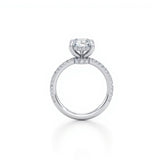 The Celestial Grace - Oval Solitaire Engagement Ring with side Halo and  Pavé Band  | Adorn By You