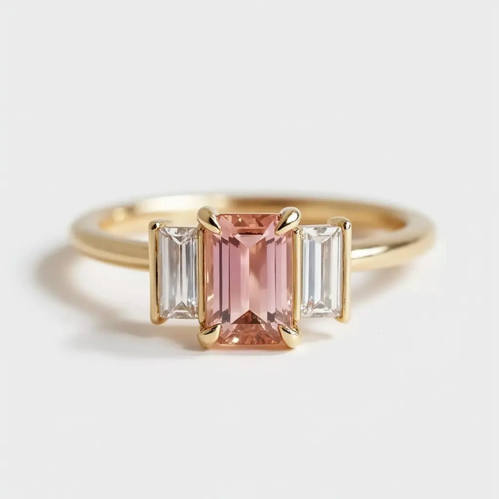The Celestial Spectrum Diamond Ring Peach | Adorn By You - Timeless Elegance
