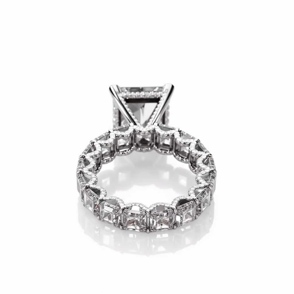 back view of transparent diamond ring
