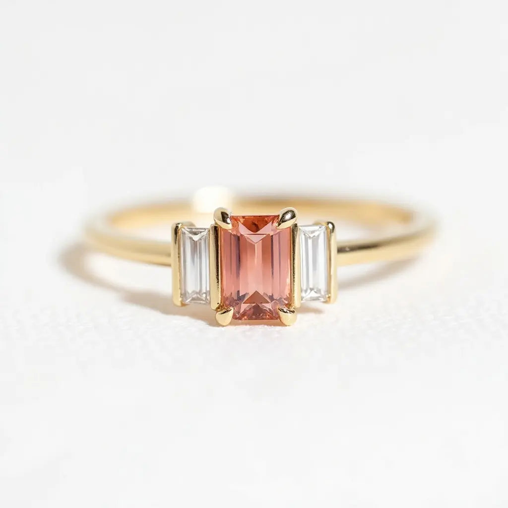 The Celestial Spectrum Diamond Ring Peach | Adorn By You - Timeless Elegance