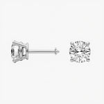 Side view of round lab-grown diamond solitaire studs earrings | Adorn By You