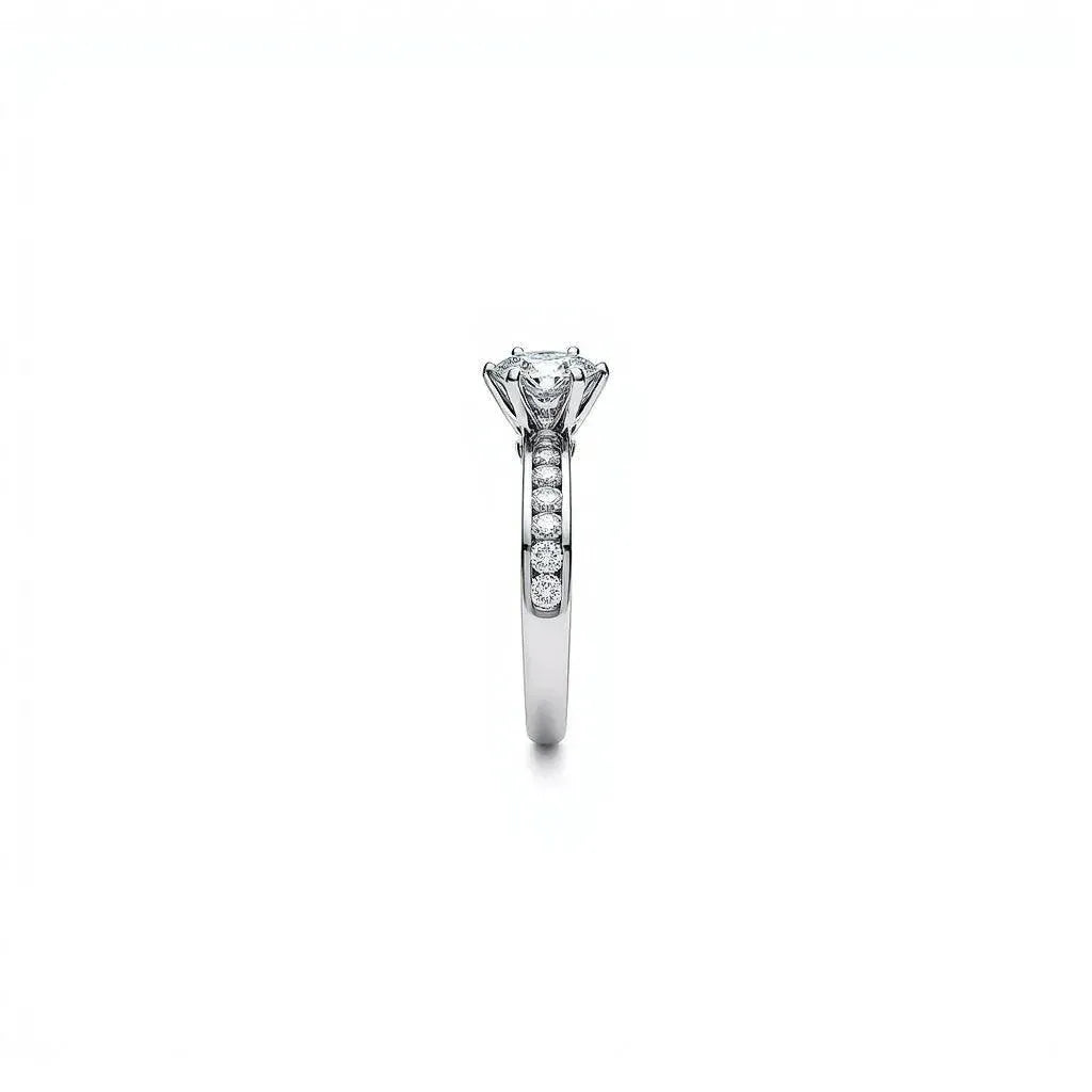 2 Carat: Six-Prong Solitaire Engagement Ring with Channel Set Band - Adorn By You - Timeless Elegance