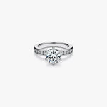 2 Carat: Six-Prong Solitaire Engagement Ring with Channel Set Band - Adorn By You - Timeless Elegance
