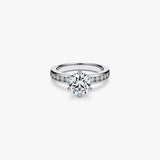 2 Carat: Six-Prong Solitaire Engagement Ring with Channel Set Band - Adorn By You - Timeless Elegance