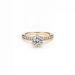 2 Carat: Six-Prong Solitaire Engagement Ring with Channel Set Band - Adorn By You - Timeless Elegance
